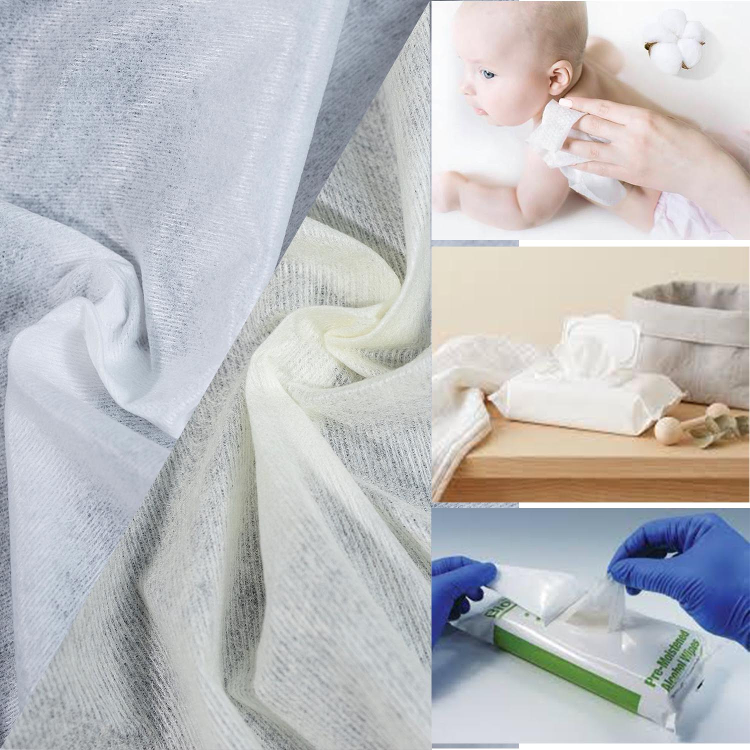 Chitosan Spunlace Nonwoven Fabric for Wet Wipes Chitosan Spunlace Nonwoven Fabric for Wet Wipes is a premium material with skin-friendly and natural benefits.