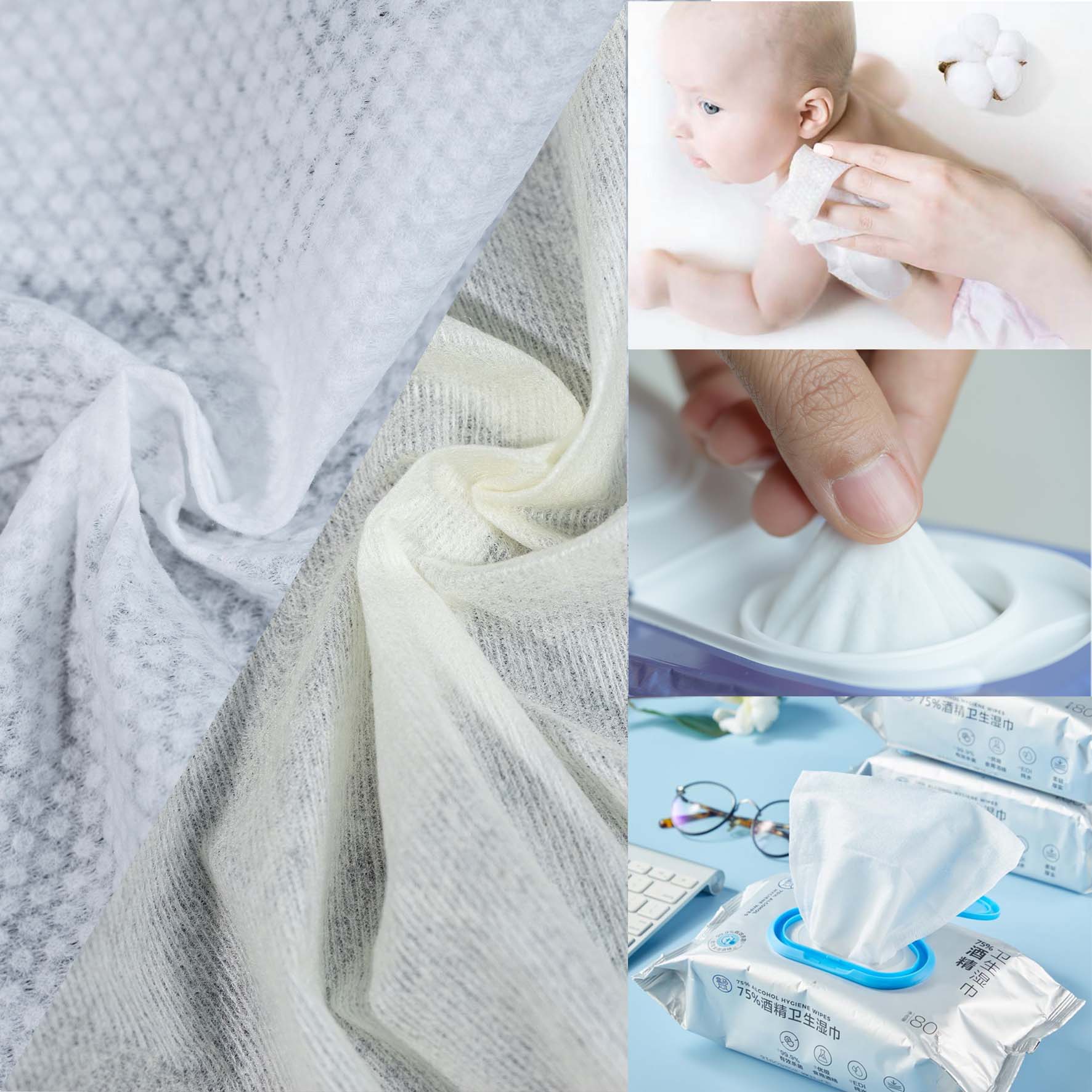 Wet Wipes Spunlace Nonwoven Fabric Wet Wipes Spunlace Nonwoven Fabric varies in quality and cost. Fiber, weight, process, and market needs affect the product.