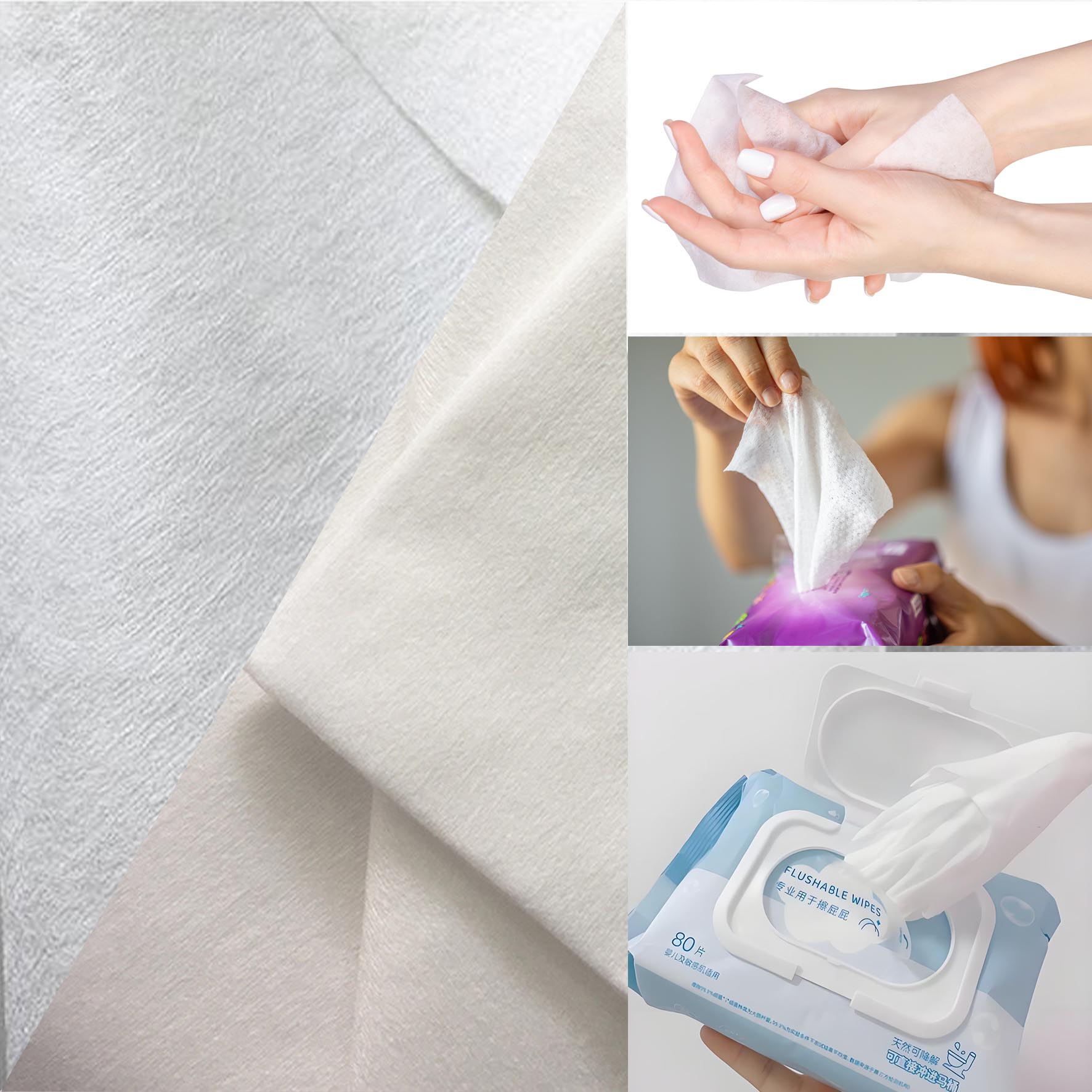 Cotton Spunlace for Wet Wipes Cotton Spunlace for Wet Wipes offers a soft, absorbent and natural feel for premium baby, facial and personal care wipes.